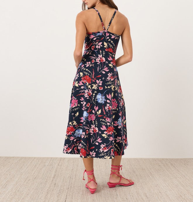 Vestido midi estampado floral corte fit‑and‑flare