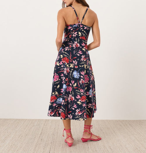 Vestido midi estampado floral corte fit‑and‑flare